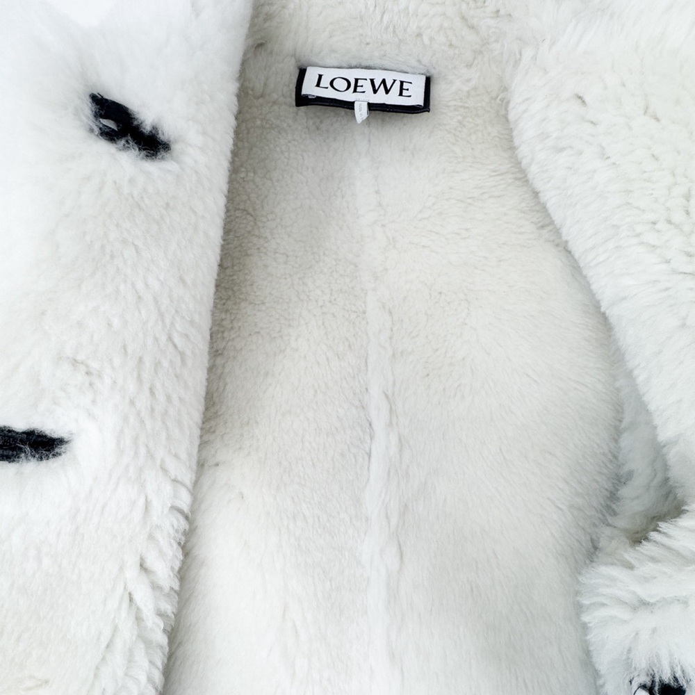 Loewe Black and White Shearling Leather Jacket - Picture 5 of 12